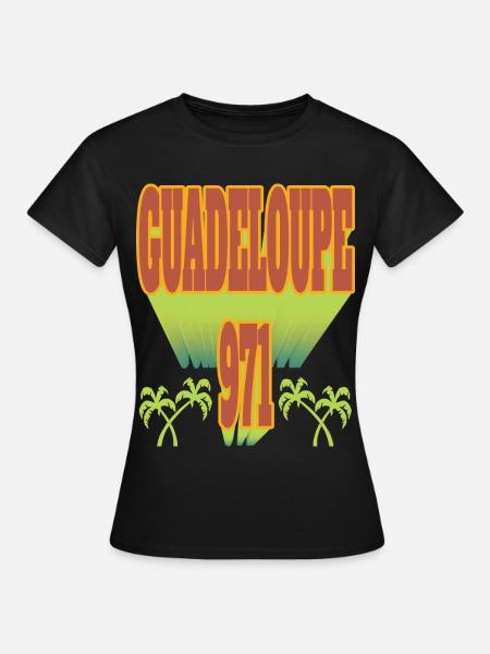 Guadeloupe 971 Kokospalme - Frauen T-Shirt - Schwarz