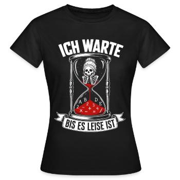 Ich warte bis es leise ist Lehrer - Frauen T-Shirt - Schwarz - Vorne - AI Model Female 172 dark (172cm)