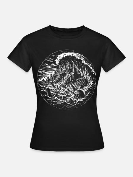 Atlantis-Aufstiegswelle - Frauen T-Shirt - Schwarz