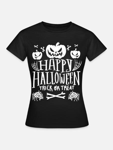 Fröhliches Halloween-Süßes oder Saures - Frauen T-Shirt - Schwarz