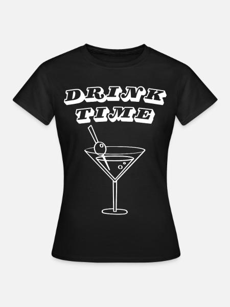 Trinkzeit – Retro-Cocktail-Martini-Glas - Frauen T-Shirt - Schwarz