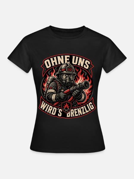 Feuerwehr - Frauen T-Shirt - Schwarz