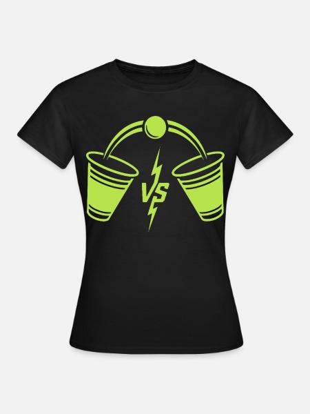 Beer Pong Duell - Frauen T-Shirt - Schwarz