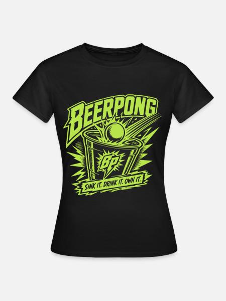 Beer Pong - Frauen T-Shirt - Schwarz