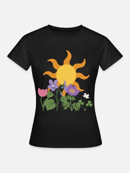 Veilchen · Sonne · Geschenkidee · Blüten - Frauen T-Shirt - Schwarz