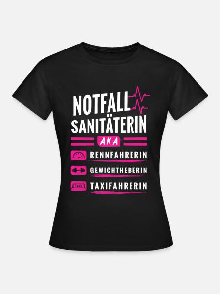 Notfallsanitäterin aka Rennfahrerin - Frauen T-Shirt - Schwarz