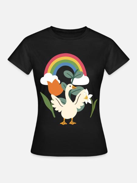 Kinder · Geschenkidee · Gans · Natur - Frauen T-Shirt - Schwarz