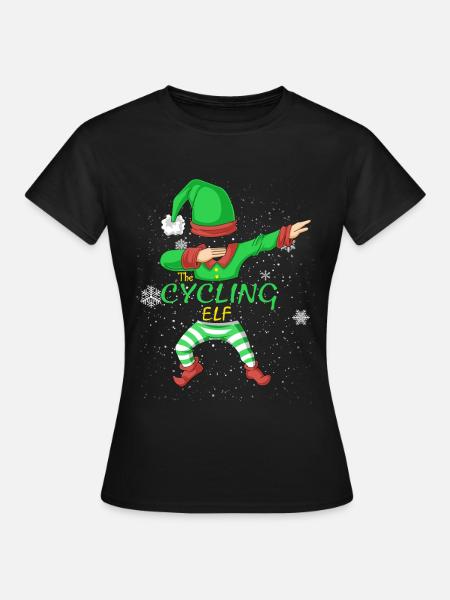 Die Fahrradelfen-Weihnachts-Matching-Familiengruppe - Frauen T-Shirt - Schwarz