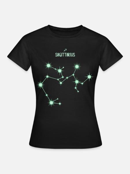 Schütze Tierzeichen Stern Sternbild Grün - Frauen T-Shirt - Schwarz