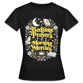 Schlafensgebet Morgengebete Barmherzigkeiten Christliche Mutter - Frauen T-Shirt - Schwarz - Vorne - AI Model Female 172 dark (172cm)