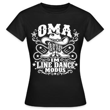 Oma im Line Dance Modus - Frauen T-Shirt - Schwarz - Vorne - AI Model Female 172 dark (172cm)