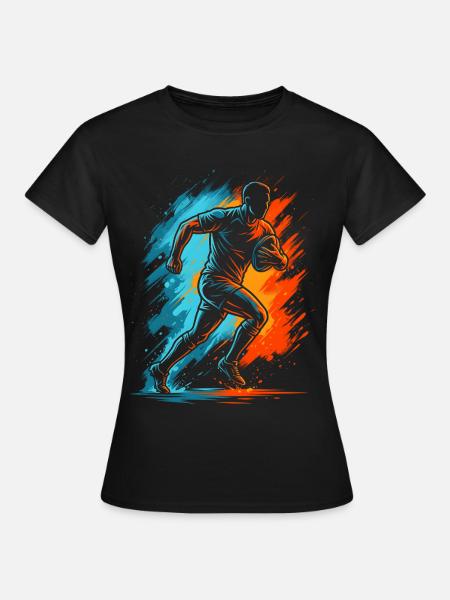 Rugbyspieler Jungen Herren Rugby - Frauen T-Shirt - Schwarz