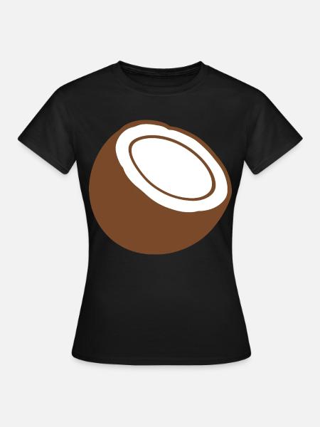 Kokosnuss Lebensmittel Geschenkidee Design Obst - Frauen T-Shirt - Schwarz