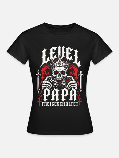 Level Vater freigeschaltet - Frauen T-Shirt - Schwarz