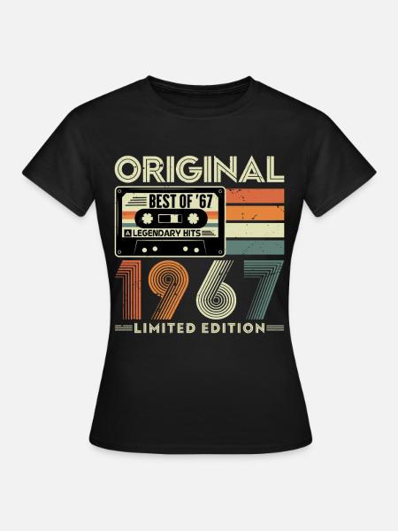 Original 1967 Jahrgang Vintage Geburtstag Retro - Frauen T-Shirt - Schwarz