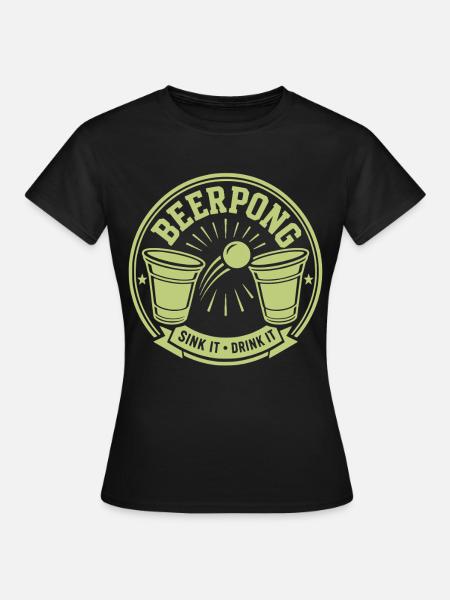 Beer Pong - Frauen T-Shirt - Schwarz