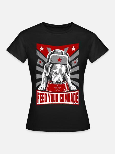 Kamerad Hund Futterbanner Propaganda - Frauen T-Shirt - Schwarz