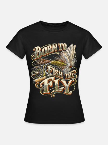 Fliegenfischen Fliegenangler - Frauen T-Shirt - Schwarz