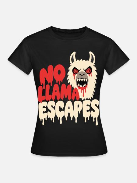 Horror-Lama – No Llama Escapes - Frauen T-Shirt - Schwarz