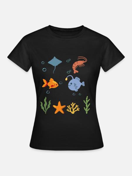 Rochen Unterwasser Kinder Garnele Fisch - Frauen T-Shirt - Schwarz