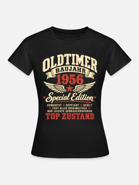 70. Geburtstag Mann Frau 70 Jahre Deko 1956 - Frauen T-Shirt - Schwarz