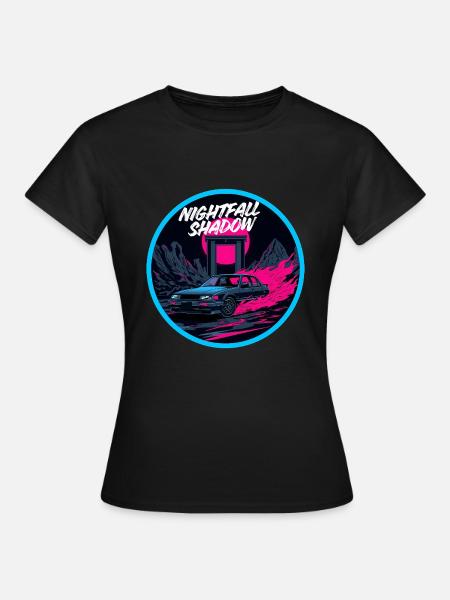 Nightfall Shadow Retro Racer Bekleidung - Frauen T-Shirt - Schwarz