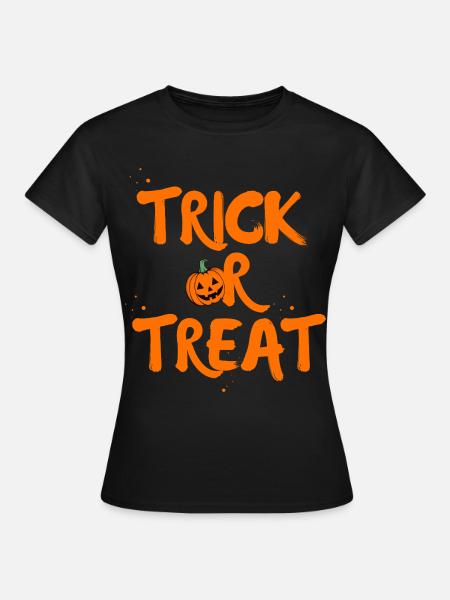 Süßes-oder-Saures-Retro-Halloween-Kürbis – - Frauen T-Shirt - Schwarz