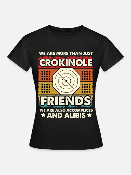 Crokinole Freunde – Komplizen und Alibis - Frauen T-Shirt - Schwarz