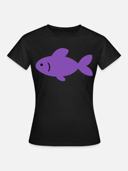 Fisch Zeichnung Geschenkidee Tierfreunde - Frauen T-Shirt - Schwarz