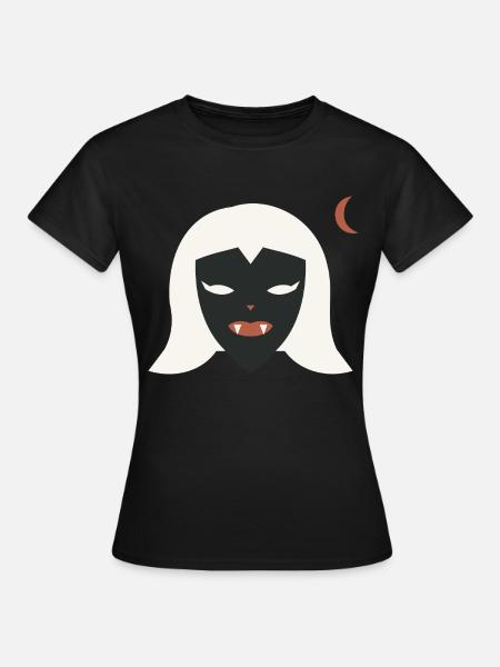 Halloween Vampirin Damen - Frauen T-Shirt - Schwarz