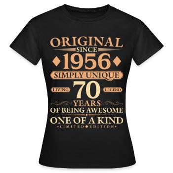Original 1956 Living Legend 70th Birthday Gift - Frauen T-Shirt - Schwarz - Vorne - AI Model Female 172 dark (172cm)