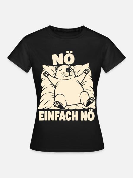 Nö, einfach nö – Schlafendes Capybara - Frauen T-Shirt - Schwarz