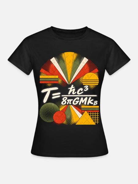 Hawking-Temperatur – Physikalische Gleichung - Frauen T-Shirt - Schwarz
