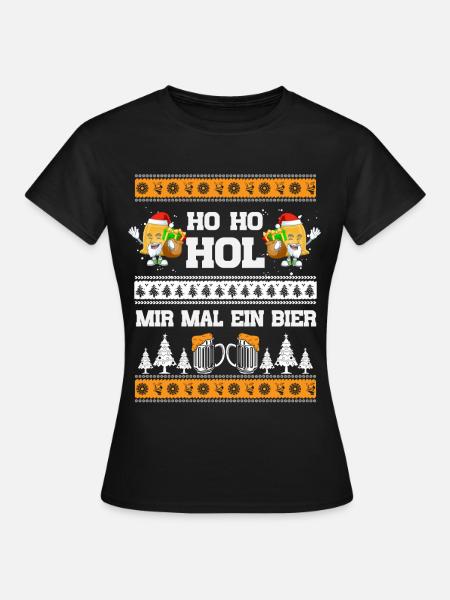 Ho Ho Hol – Biergläser mit Geschenken - Frauen T-Shirt - Schwarz