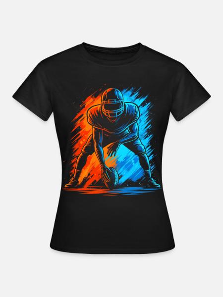 American Football Lineman Football Boys Men - Frauen T-Shirt - Schwarz
