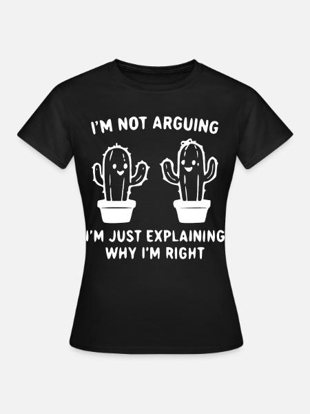 Kaktus Streit Dialog Shirt - Frauen T-Shirt - Schwarz