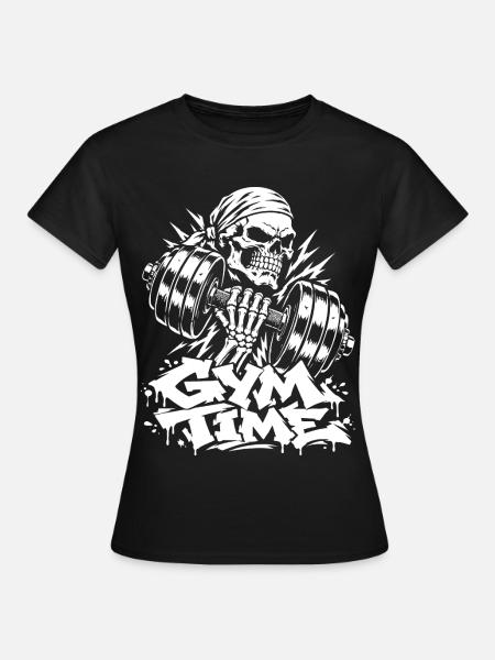 Gym Time Skull - Frauen T-Shirt - Schwarz