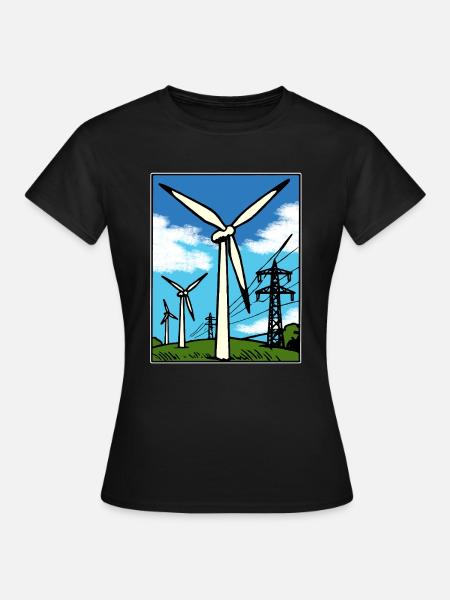 Windkraft - Frauen T-Shirt - Schwarz