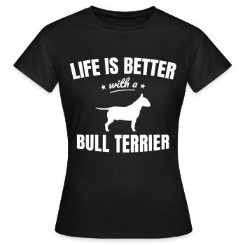 bull-terrier - T-shirt Femme - noir - Devant - AI Model Female 172 dark (172cm)