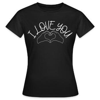 I love you - Women's T-Shirt - black - Front - AI Model Female 172 dark (172cm)