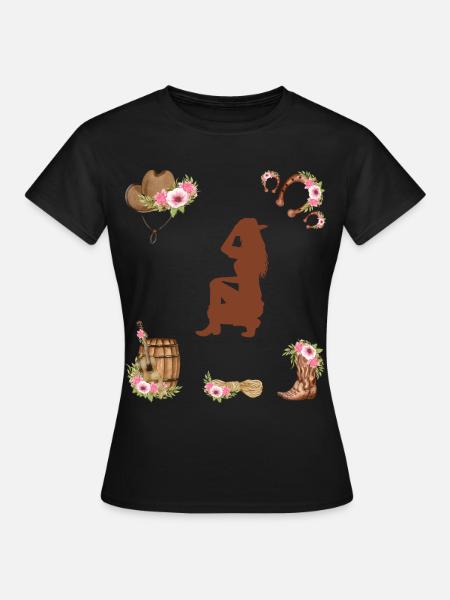 Western Girl - Frauen T-Shirt - Schwarz