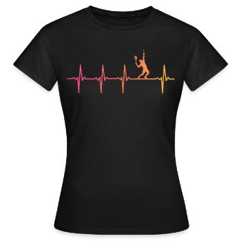 Tennisspieler von Sunset Heartbeat - Frauen T-Shirt - Schwarz - Vorne - AI Model Female 172 dark (172cm)