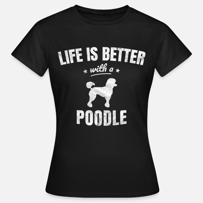 Poodle Caniche Funny Gift - Women's T-Shirt - black