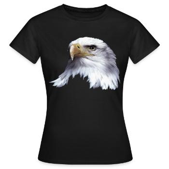 Tier,Tiere,Vogel,Adler,See Adler,Natur,Umwelt,Kopf - Frauen T-Shirt - Schwarz - Vorne - AI Model Female 172 dark (172cm)