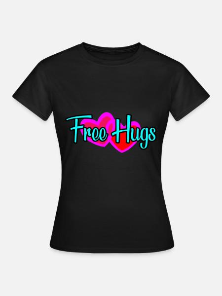 Free hugs! Love affection embrace trust - Women's T-Shirt - black