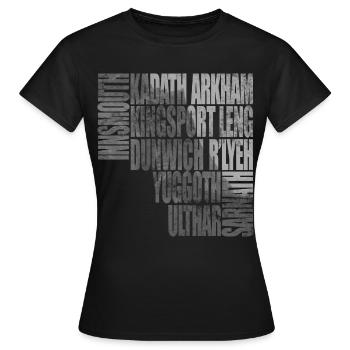 Lovecraftian Plätze - Frauen T-Shirt - Schwarz - Vorne - AI Model Female 172 dark (172cm)