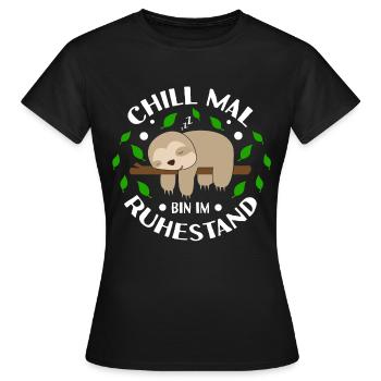 Ruhestand Rente Faultier Geschenk Geschenkidee - Frauen T-Shirt - Schwarz - Vorne - AI Model Female 172 dark (172cm)