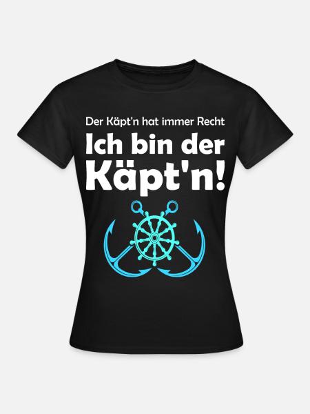 Kapitän maritime maritim Boot Geschenk - Frauen T-Shirt - Schwarz