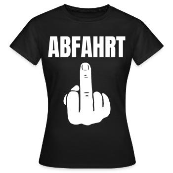 ABFAHRT - Frauen T-Shirt - Schwarz - Vorne - AI Model Female 172 dark (172cm)