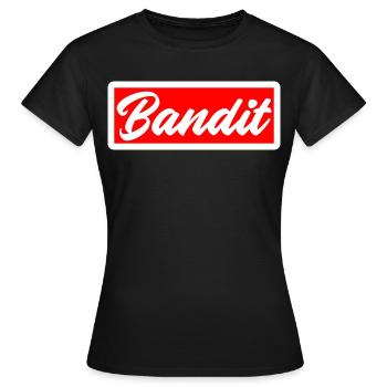 bandit voleur crime autocollant criminel hooligan gang - T-shirt Femme - noir - Devant - AI Model Female 172 dark (172cm)